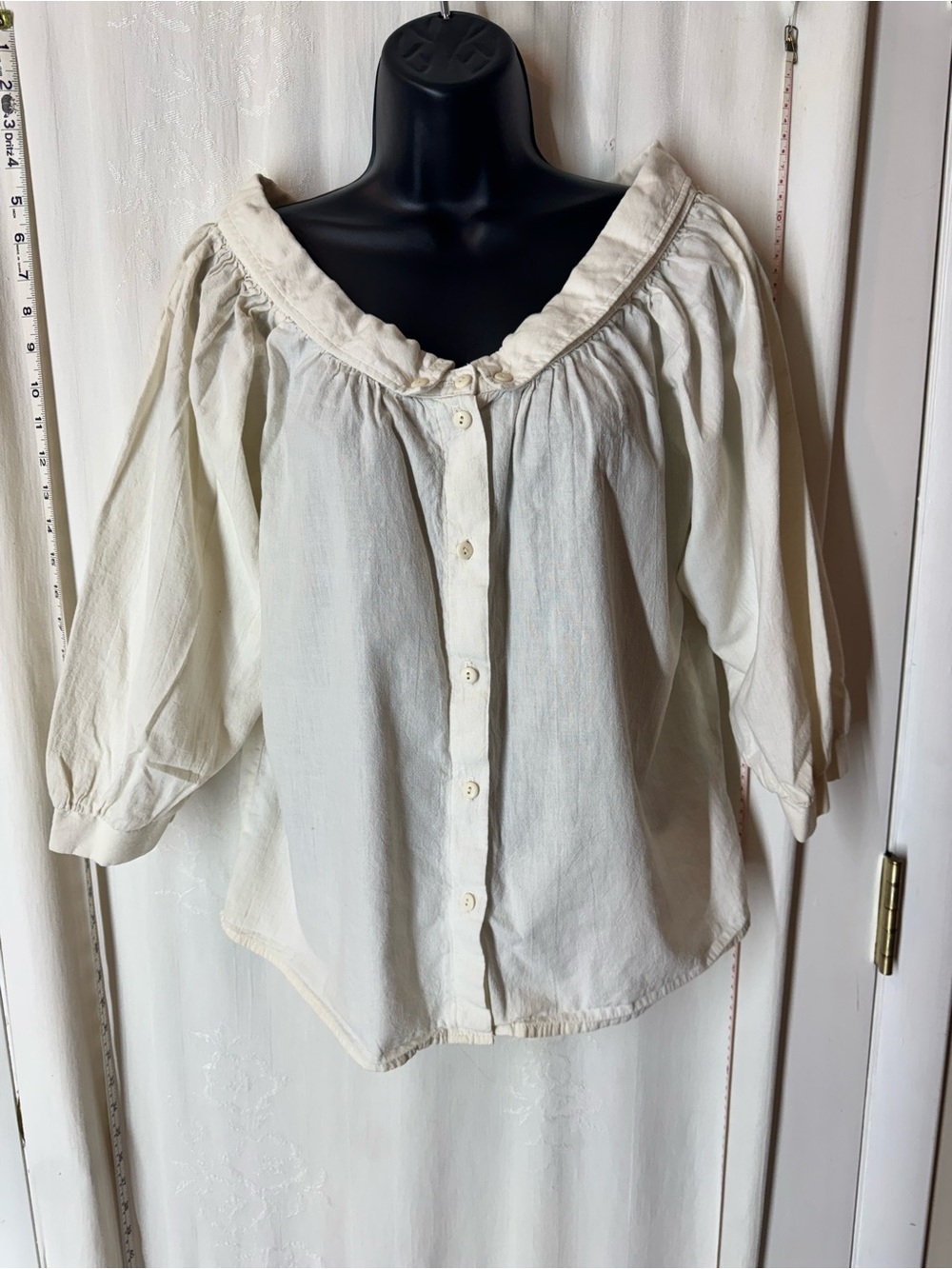 Vintage Eber Button-Front Peasant Shirt